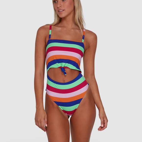 RCVA Other - RCVA “Mako” one piece bright stripe swimsuit